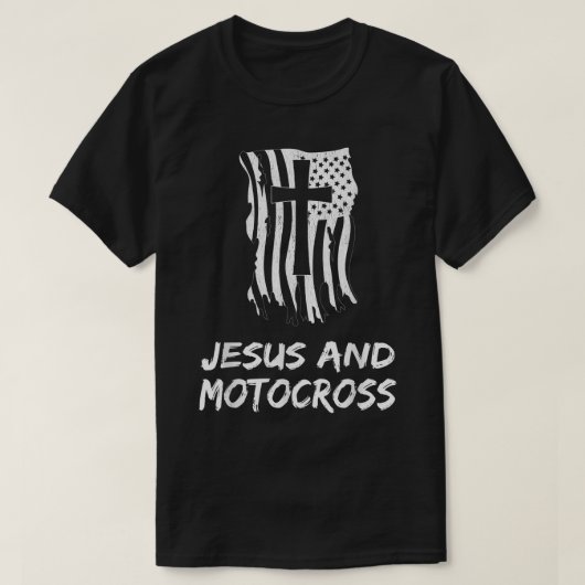 Jezus en Motocross design voor een Christelijke Mo T-shirt (Design voorkant)