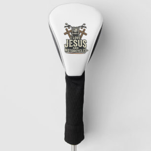 Jezus en motorfietsen Vintage christelijke biker D Golfheadcover