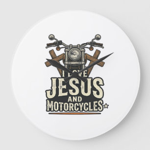 Jezus en motorfietsen Vintage christelijke biker D Grote Klok