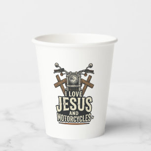 Jezus en motorfietsen Vintage christelijke biker D Papieren Bekers