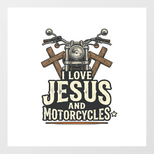 Jezus en motorfietsen Vintage christelijke biker D Raamsticker