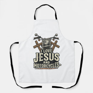 Jezus en motorfietsen Vintage christelijke biker D Schort