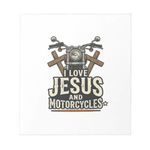 Jezus en motorfietsen Vintage christelijke biker o Notitieblok