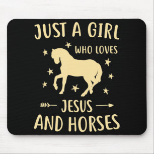Jezus en paarden paardengeschenken voor meisjes muismat