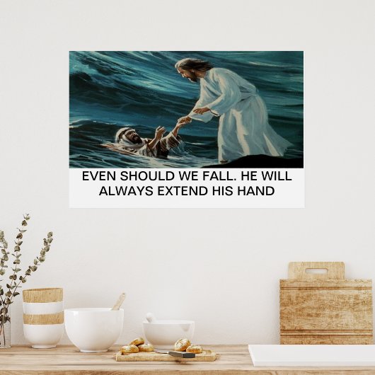 Jezus en Peter Poster (Keuken)