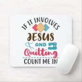 Jezus en Quilter Gezegde Muismat (Met muis)