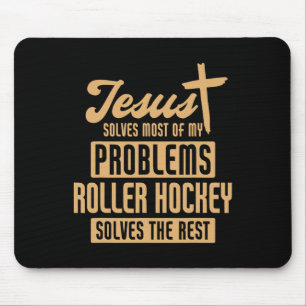 Jezus en rollerhockey lossen problemen op Grappig Muismat