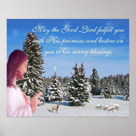 Jezus en Sheep Poster (Voorkant)