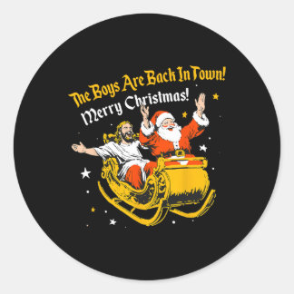 Jezus en Sinterklaas, de jongens zijn terug in een Ronde Sticker