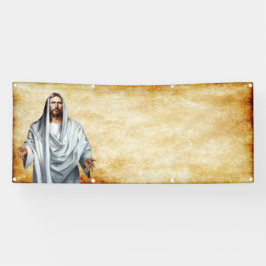 Jezus en sjabloon van de parketkerkerk spandoek