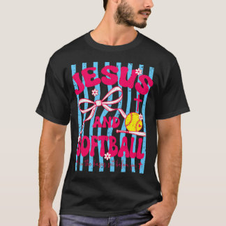 Jezus En Softbal Boog Christelijke Moeder Mama Mei T-shirt