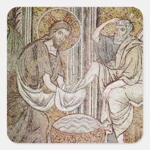 Jezus en St. Peter Vierkante Sticker