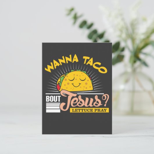 Jezus en Taco Lover Pastor Funny Christelijk Briefkaart (Staand voorkant)