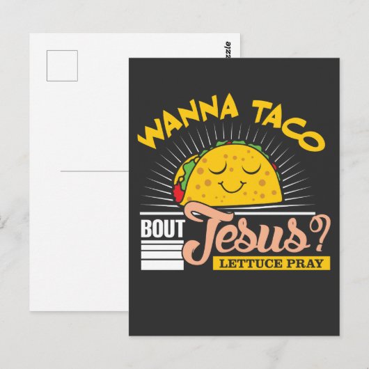 Jezus en Taco Lover Pastor Funny Christelijk Briefkaart (Voorkant / Achterkant)