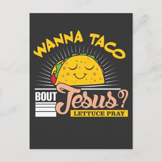 Jezus en Taco Lover Pastor Funny Christelijk Briefkaart (Voorkant)