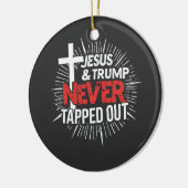 Jezus en Trump hebben nooit getikt Keramisch Ornament (Links)