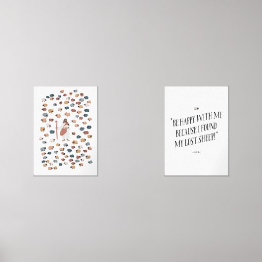 Jezus en verloren schapen set van 2 poster (Voorkant)