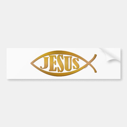 Jezus en vissymbool bumpersticker (Voorkant)