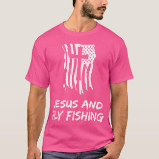 Jezus en vlieg vissen grappige Christelijke visser T-shirt