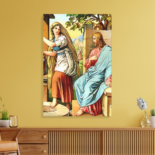 Jezus en vrouwen bij de goed verpakt Canvas (Insitu (Woonkamer))