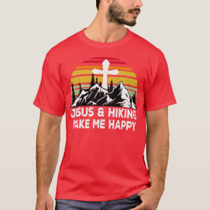 Jezus en wandelaar maak me gelukkig avontuur Hik T-shirt
