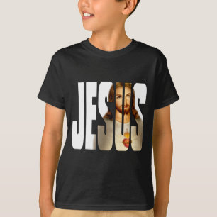 Jezus en zijn Afbeelding op zwart T-shirt