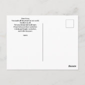 Jezus en zijn kinderen in vredesgebed briefkaart (Achterkant)