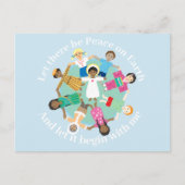 Jezus en zijn kinderen in vredesgebed briefkaart (Voorkant)