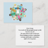 Jezus en zijn kinderen in vredesgebed informatiekaartje (Voorkant / Achterkant)