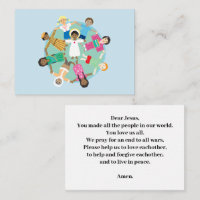 Jezus en zijn kinderen in vredesgebed