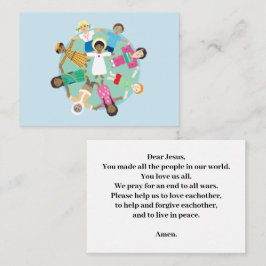 Jezus en zijn kinderen in vredesgebed informatiekaartje