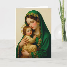 Jezus en zijn moeder hebben Wenskaart gevouwen Kaart