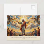 Jezus, engelen en een menigte briefkaart (Voorkant / Achterkant)