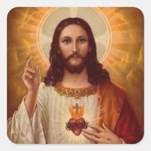 Jezus Envelop Vierkante Sticker (Voorkant)