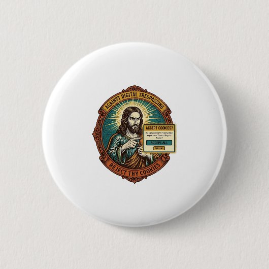 Jezus Ergerlijk Accepteer Cookies Pop-up Internet Ronde Button 5,7 Cm (Voorkant)