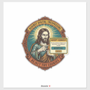 Jezus Ergerlijk Accepteer Cookies Pop-up Internet Sticker