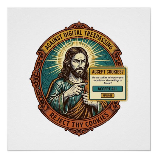 Jezus Ergernis Accepteer Cookies Pop-up Internetbr Perfect Poster (Voorkant)