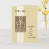 Jezus Eucharistie Engelen Eerste Heilige Communie  Kaart (Gele Bloem)