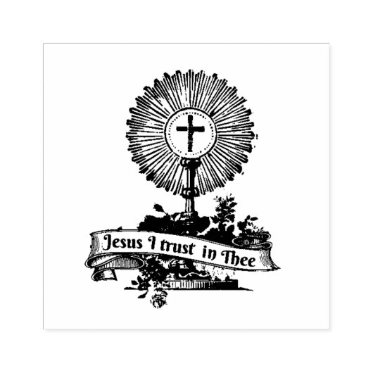 Jezus Eucharistie Monstrans Goddelijke Barmhartigh Rubberstempel (Afrduk)