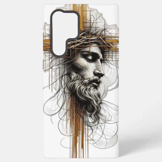 Jezus Face Samsung Galaxy Hoesje (Achterkant)