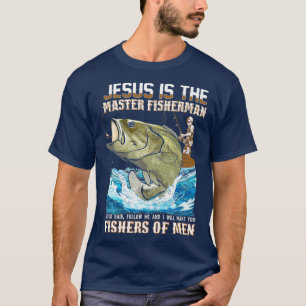 Jezus Fisher van Mannen Bijbelse Vissen vader T-shirt