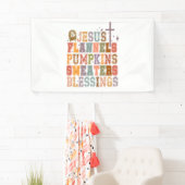 Jezus Flanels Pompoenen Sweaters Zegeningen Spandoek (Insitu)