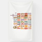 Jezus Flanels Pompoenen Sweaters Zegeningen Spandoek (Verticaal)