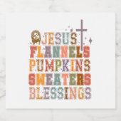 Jezus Flanels Pompoenen Sweaters Zegeningen Sparkling Wijnetiket (Enkel label)