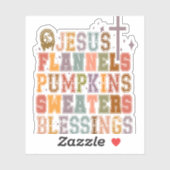 Jezus Flanels Pompoenen Sweaters Zegeningen Sticker (Vel)