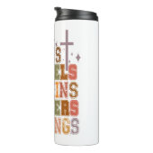 Jezus Flanels Pompoenen Sweaters Zegeningen Thermosbeker (Geroteerd rechts)