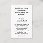 Jezus gebedskaart visitekaartje (Achterkant)