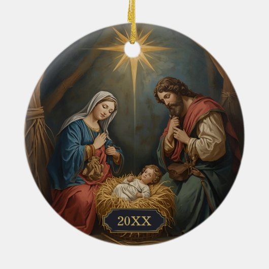 Jezus Geboorte Religieuze Kerst Ornamenten (Achterkant)