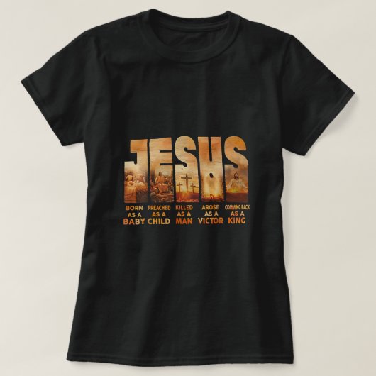Jezus geboren als een Baby dat Christelijk is als T-shirt (Design voorkant)