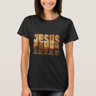 Jezus geboren als een Baby dat Christelijk is als T-shirt